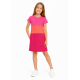Orange girl's dress with short sleeves