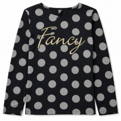 Meiteņu T-krekls ar garām piedurknēm "Fancy", melnā krāsā