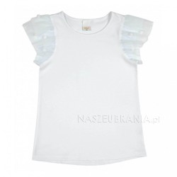 White, festive girls' t-shirt 8842