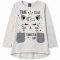 Girls' tunic with a kitty print "Sweetie Cat", gray