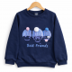 Atut girls' navy blue sweatshirt with "Best Friends" print