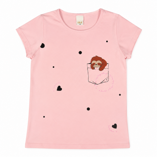 T-shirt for girls with short sleeves 128-146cm