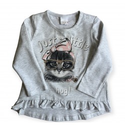 T-shirt for girls with cat 80-92cm