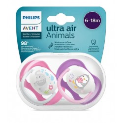 PHILIPS AVENT silikona māneklītis 6-18m, 2gab. ultra air Animals , SCF080/08