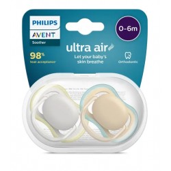 PHILIPS AVENT  Silicone Pacifier 0-6m, 2pcs, ultra air Neutral SCF085/15
