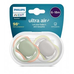 PHILIPS AVENT  Silicone Pacifier ULTRA AIR NEUTRAL, 6-18m, 2pcs, SCF085/20