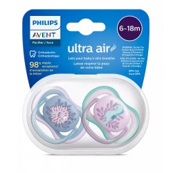 Philips Avent Ultra Air Soother, 6-18M, (2pcs), for boys, SCF085/61