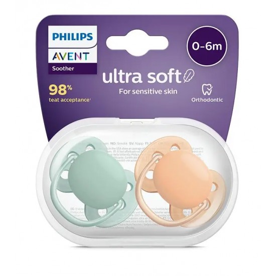 Avent Philips Ultra Soft Pacifier  0-6Months (2pcs.)-  SCF091/03