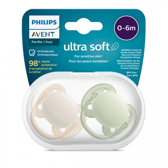 Avent Philips Ultra Soft Pacifier  0-6Months (2pcs.)-  SCF091/05