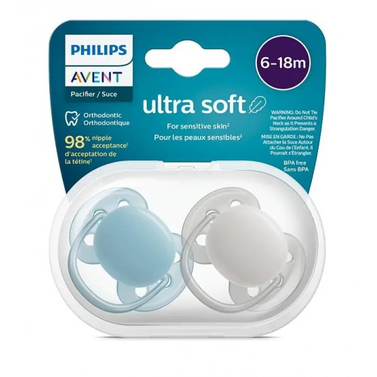 Avent Philips Ultra Soft Pacifier 6-18 Months Neutral SCF091/17