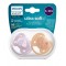 Avent Philips Ultra Soft Pacifier 6-18 Months - Violet Puppy/Orange Leaves SCF091/18