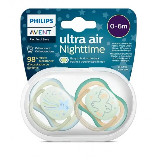 PHILIPS AVENT soother Ultra Air Night 0-6m ,(2 pcs.) for girls SCF376 /19