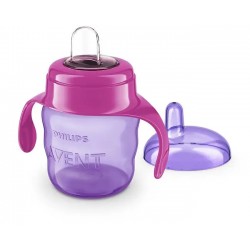 Philips Avent Easy Sip mācību krūzīte ar rokturiem, 6M+, 200ml, silikona snīpis, rozā SCF551/03