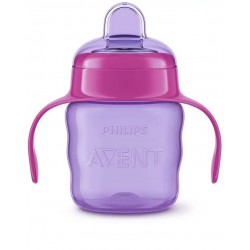 Philips Avent Easy Sip mācību krūzīte ar rokturiem, 6M+, 200ml, silikona snīpis, rozā SCF551/03