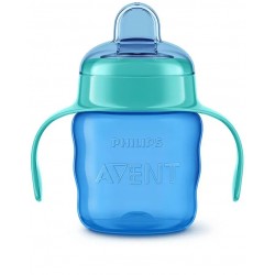 Philips Avent Easy Sip mācību krūzīte ar rokturiem, 6M+, 200ml, silikona snīpis, zaļa SCF551/05