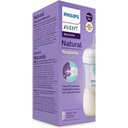 Philips Avent Natural Response pretkoliku pudelīte ar AirFree vārstu 260 ml, vidējas plūsmas knupītis, 1m+, SCY673/01