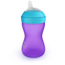Philips Avent Mācību pudelīte ar mīkstu snīpi - violeta, no 9 mēn., 300ml, SCF 802/02