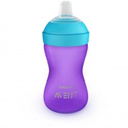 Philips Avent Mācību pudelīte ar mīkstu snīpi - violeta, no 9 mēn., 300ml, SCF 802/02
