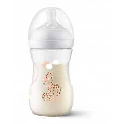 Philips Avent barošanas pudelīte Natural Response Giraffe 260 ml, vidējas plūsmas knupītis, 1m+, SCY903/66