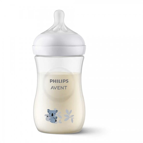 Philips Avent barošanas pudelīte Natural Response Koala 260 ml, vidējas plūsmas knupītis, 1m+, SCY903/67