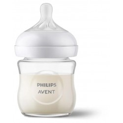 Philips Avent Natural Response stikla zīdaiņu pudelīte 125 ml, jaundzimušā knupītis, 0m+, SCY930/01