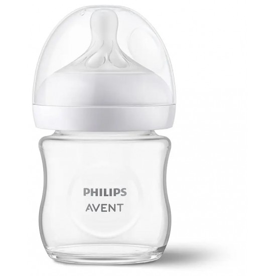 Philips Avent Natural Response stikla zīdaiņu pudelīte 125 ml, jaundzimušā knupītis, 0m+, SCY930/01 Philips Avent Natural Response stikla zīdaiņu pudelīte 125 ml, jaundzimušā knupītis, 0m+, SCY930/01