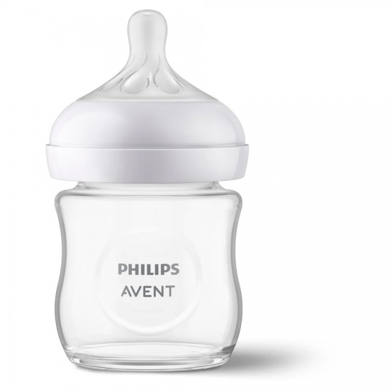 Philips Avent Natural Response stikla zīdaiņu pudelīte 125 ml, jaundzimušā knupītis, 0m+, SCY930/01 Philips Avent Natural Response stikla zīdaiņu pudelīte 125 ml, jaundzimušā knupītis, 0m+, SCY930/01