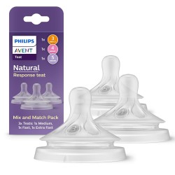 Philips Avent Natural Response barošanas pudeļu silikona knupīšu komplekts (3 gab.), SCY960/03