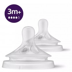 Philips Avent Natural Response pudeļu silikona knupīši, ātra plūsma, 3m+ (2 gab.), SCY964/02