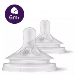  Philips Avent Natural Response Feeding Bottle Silicone Teats, for Solid Food 6M+ (2 pcs), SCY966/02