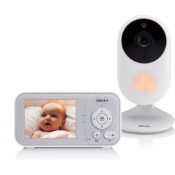 Alecto DVM2028 - Baby Monitor with Camera and 2.8 Inch Screen - Night Vision, Temperature Display and up to 19 Hours Standby Time - White/Grey
