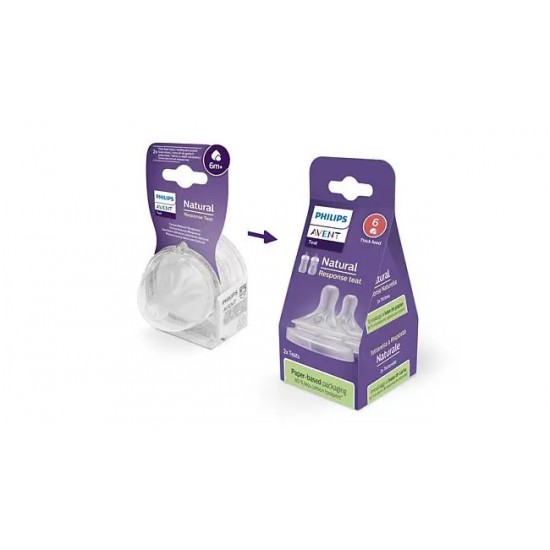Philips Avent Natural Response Feeding Bottle Silicone Teats, for Solid Food 6M+ (2 pcs), SCY966/02 Philips Avent Natural Response Feeding Bottle Silicone Teats, for Solid Food 6M+ (2 pcs), SCY966/02