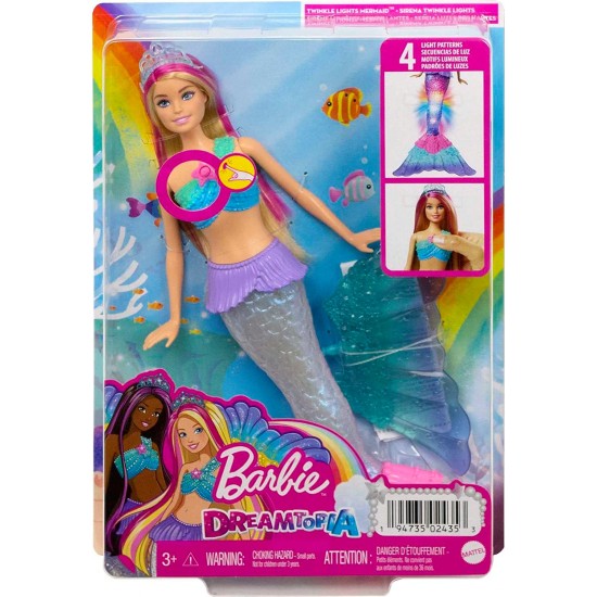 Barbie lelle Dreamtopia Twinkle Lights Mermaid ar apgaismojuma funkciju HDJ36