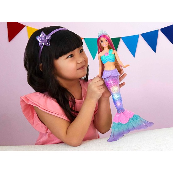 Barbie lelle Dreamtopia Twinkle Lights Mermaid ar apgaismojuma funkciju HDJ36