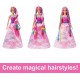 Barbie Doll, Fantasy Hair with Braid and Twist Styling, Rainbow Extensions HNJ06