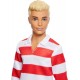 Barbie Fashionistas Ken HYV01 ar sarkan i baltu svītrainu polo kreklu un rozā šortiem