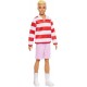 Barbie Fashionistas Ken HYV01 ar sarkan i baltu svītrainu polo kreklu un rozā šortiem