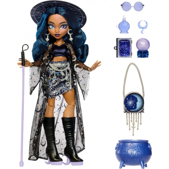 Кукла Monster High Moonspell Magic Claire de Luna JBM89 с ведьминской шляпой, хрустальным шаром и магическим котлом