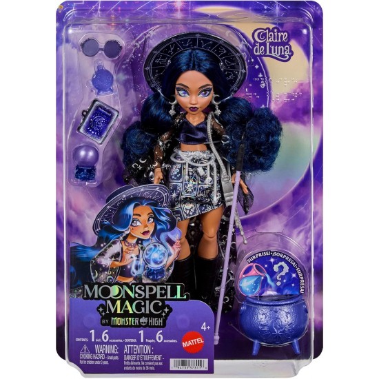 Кукла Monster High Moonspell Magic Claire de Luna JBM89 с ведьминской шляпой, хрустальным шаром и магическим котлом