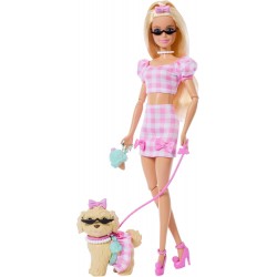 Barbie Twinning Looks doll with a dog JFP36