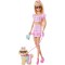 Barbie Twinning Looks doll with a dog JFP36