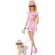 Barbie Twinning Looks doll with a dog JFP36