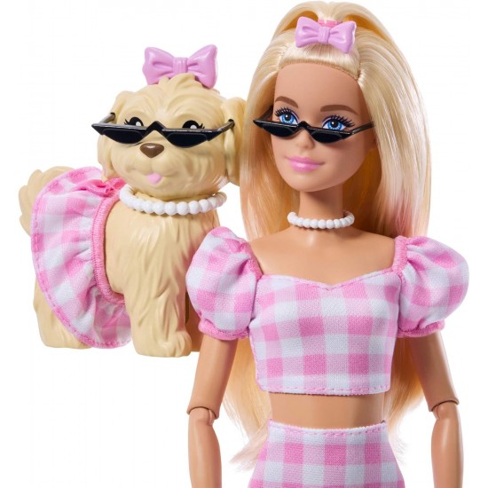 Barbie Twinning Looks doll with a dog JFP36