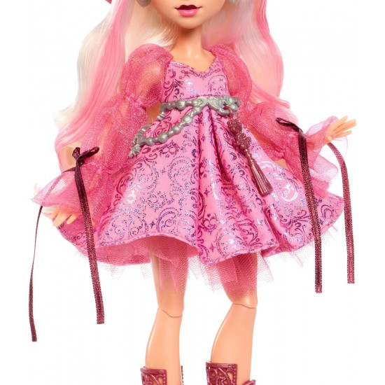 Monster High Moonspell Magic lelle Carina Song JNM26 ar rozā kleitu, spoguli un burvju katlu