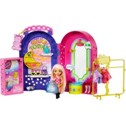Barbie Extra Minis lelle un modes rotaļu komplekts ar vairāk nekā 15 detaļām, HHN15