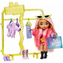 Barbie Extra Minis lelle un modes rotaļu komplekts ar vairāk nekā 15 detaļām, HHN15