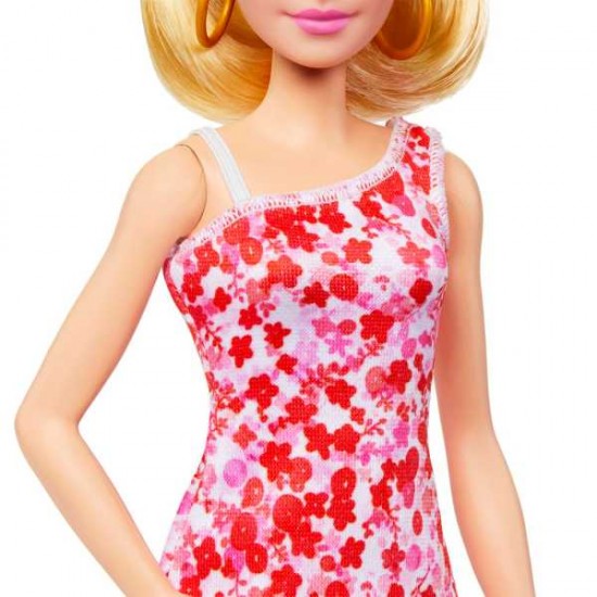 Barbie Fashionistas Doll #205 With Blond Ponytail And Floral Dress, HJT02