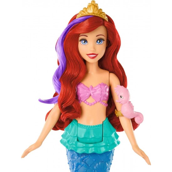 Disney Princess Ariel Swimming Mermaid Fashion Doll with Color-Change Hair & Tail, Swimming Movement HPD43