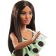Barbie lelle Fashionistas brunete kombinezona ar punktiņiem, HPF76 Barbie lelle Fashionistas brunete kombinezona ar punktiņiem, HPF76