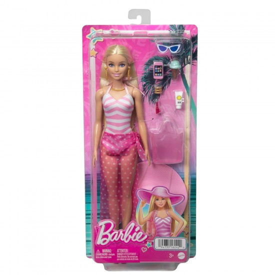 Barbie lelle ar peldkostīmu un pludmales tematikas aksesuāriem, HPL73